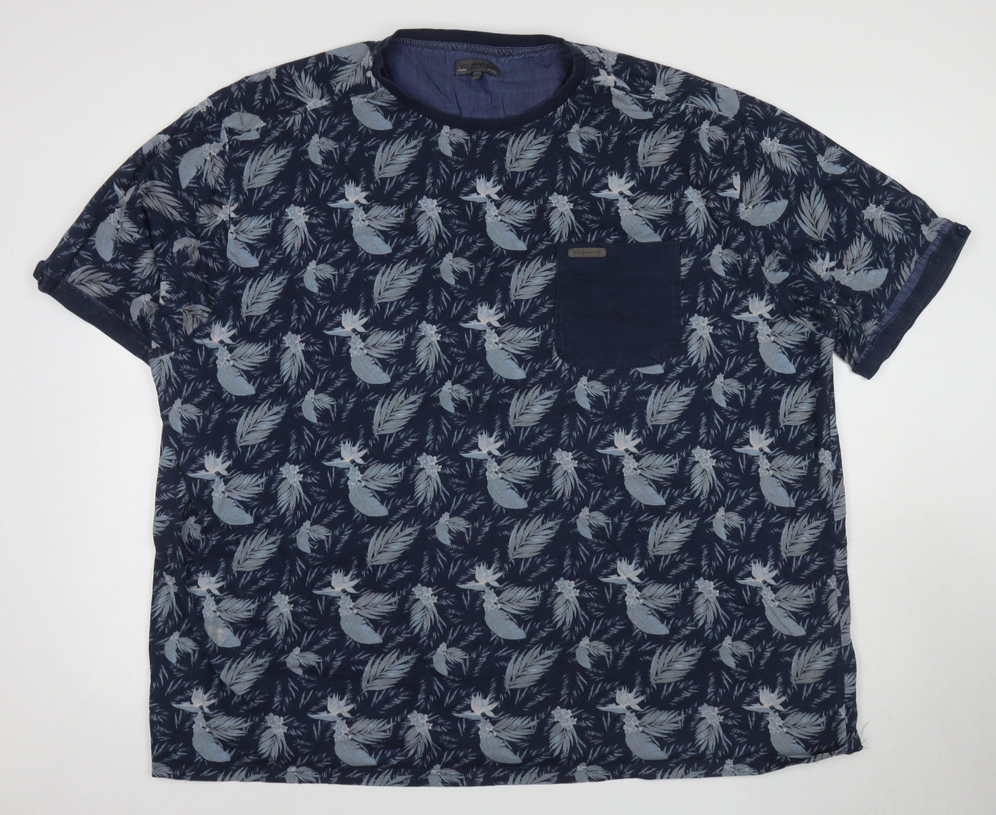 VOJEANS CO Men's 3XL Blue Animal Print T-Shirt