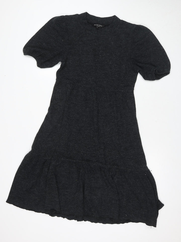 Brave Soul Women's Black Short Fit & Flare Dress S