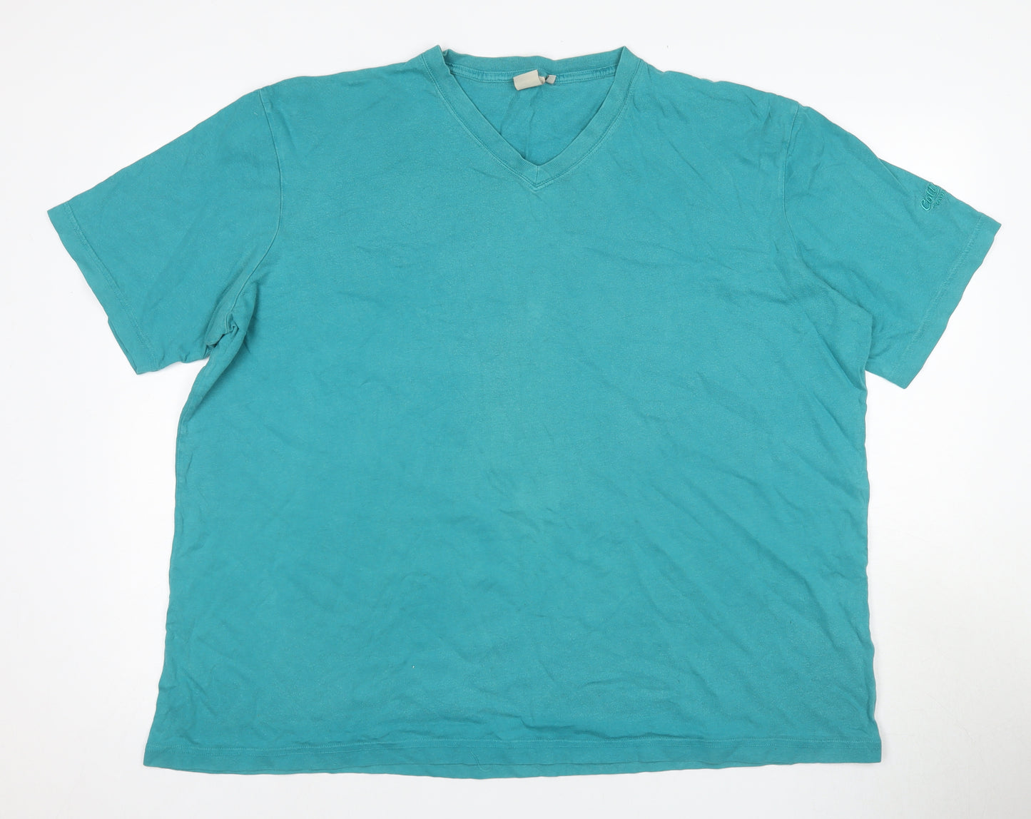 Cotton Traders Men's Blue V-Neck 3XL T-Shirt