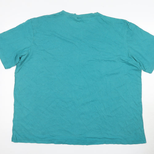 Cotton Traders Men's Blue V-Neck 3XL T-Shirt