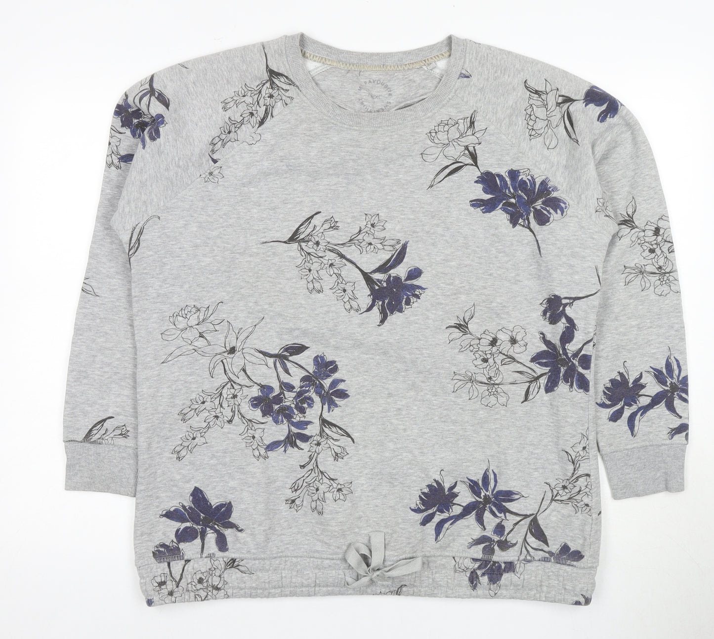 Next Women’s Grey Floral Pullover Sweatshirt Size L