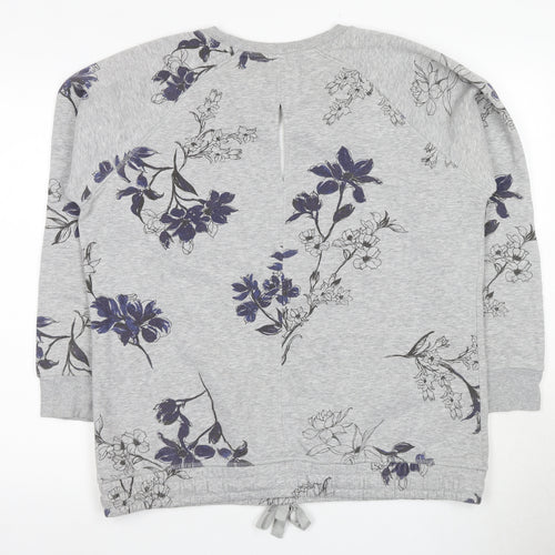 Next Women’s Grey Floral Pullover Sweatshirt Size L