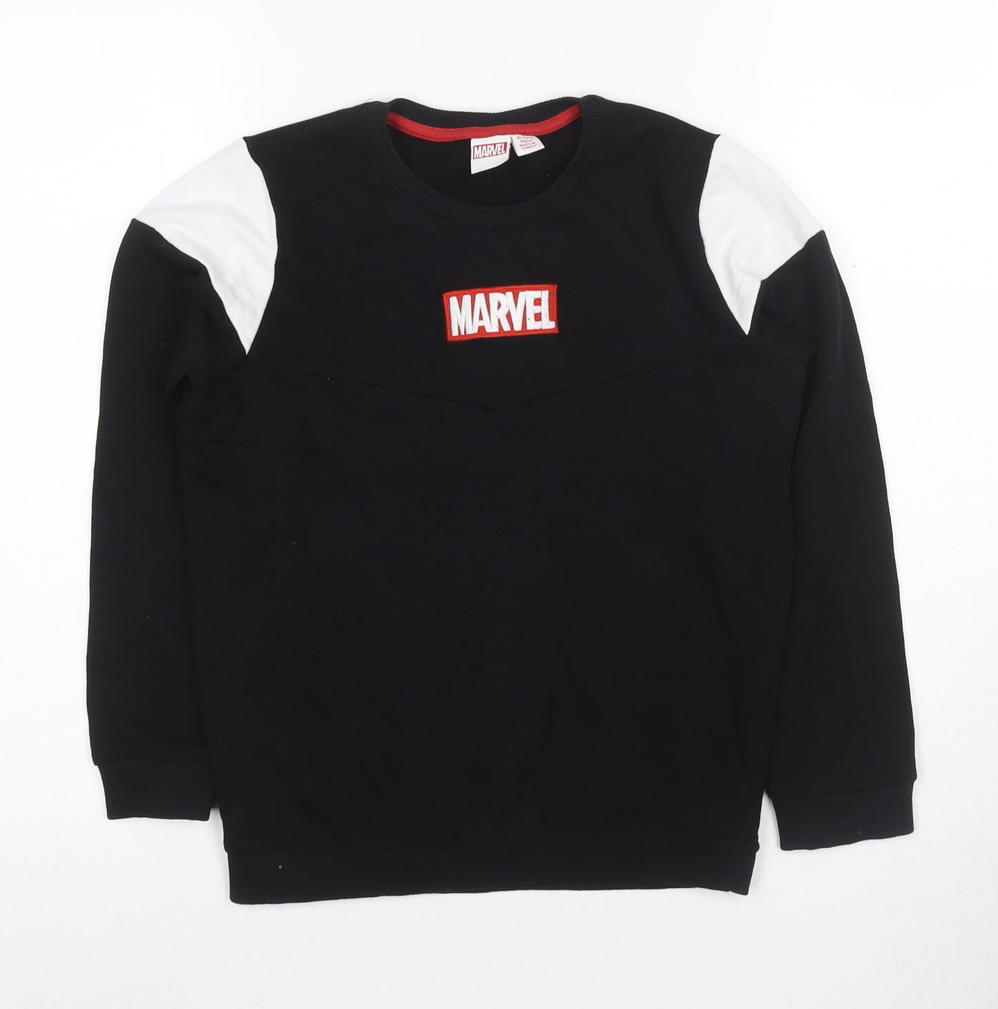 Marvel Boys Black XS Pullover Sweatshirt with Logo Accent