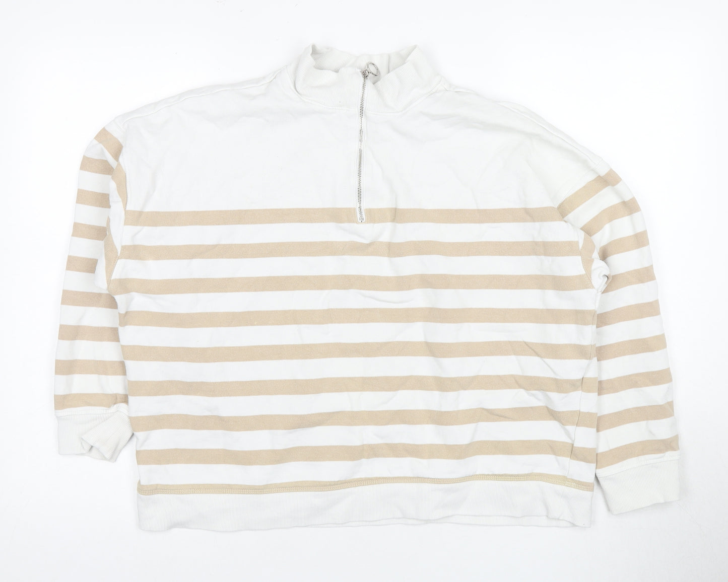 Marks and Spencer Women's Ivory Striped Pullover Sweatshirt 16