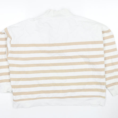 Marks and Spencer Women's Ivory Striped Pullover Sweatshirt 16
