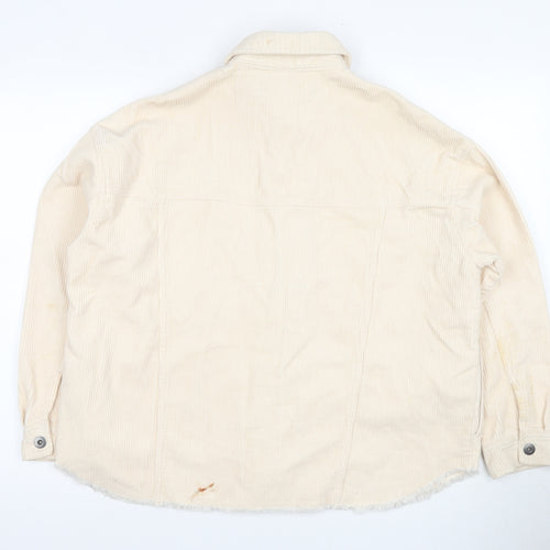 Zara Women's Beige Corduroy Jacket M - Classic Casual Style