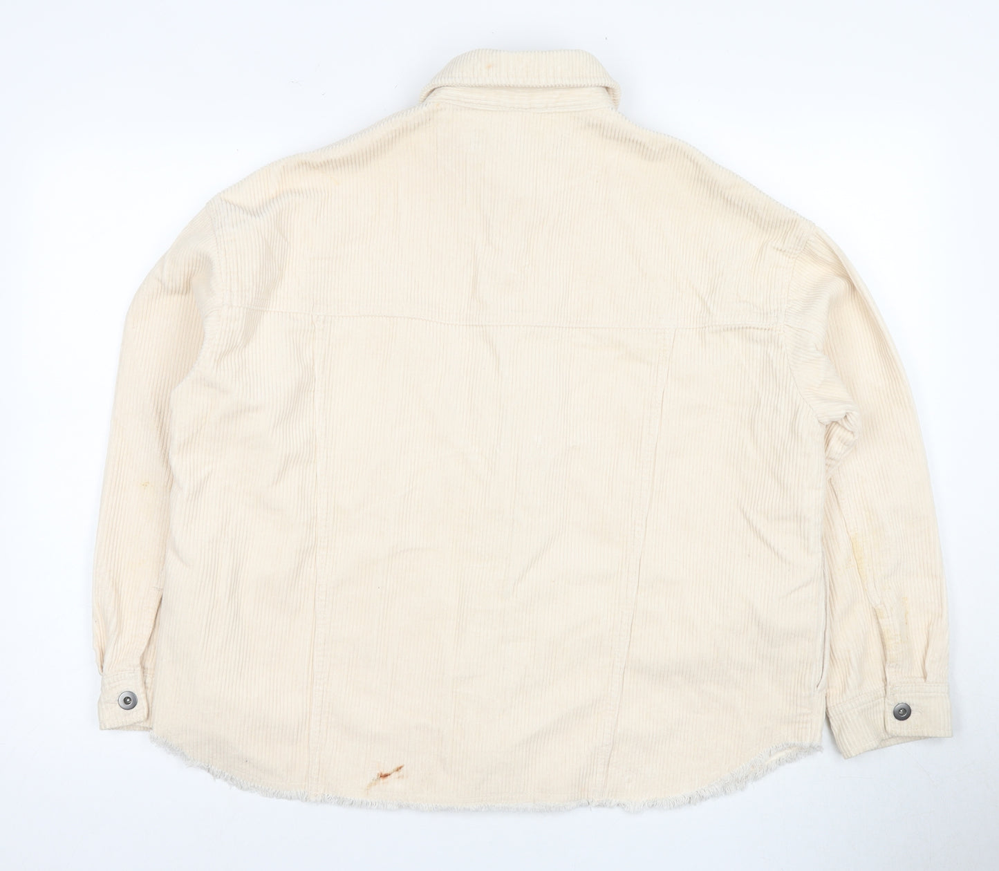 Zara Women's Beige Corduroy Jacket M - Classic Casual Style