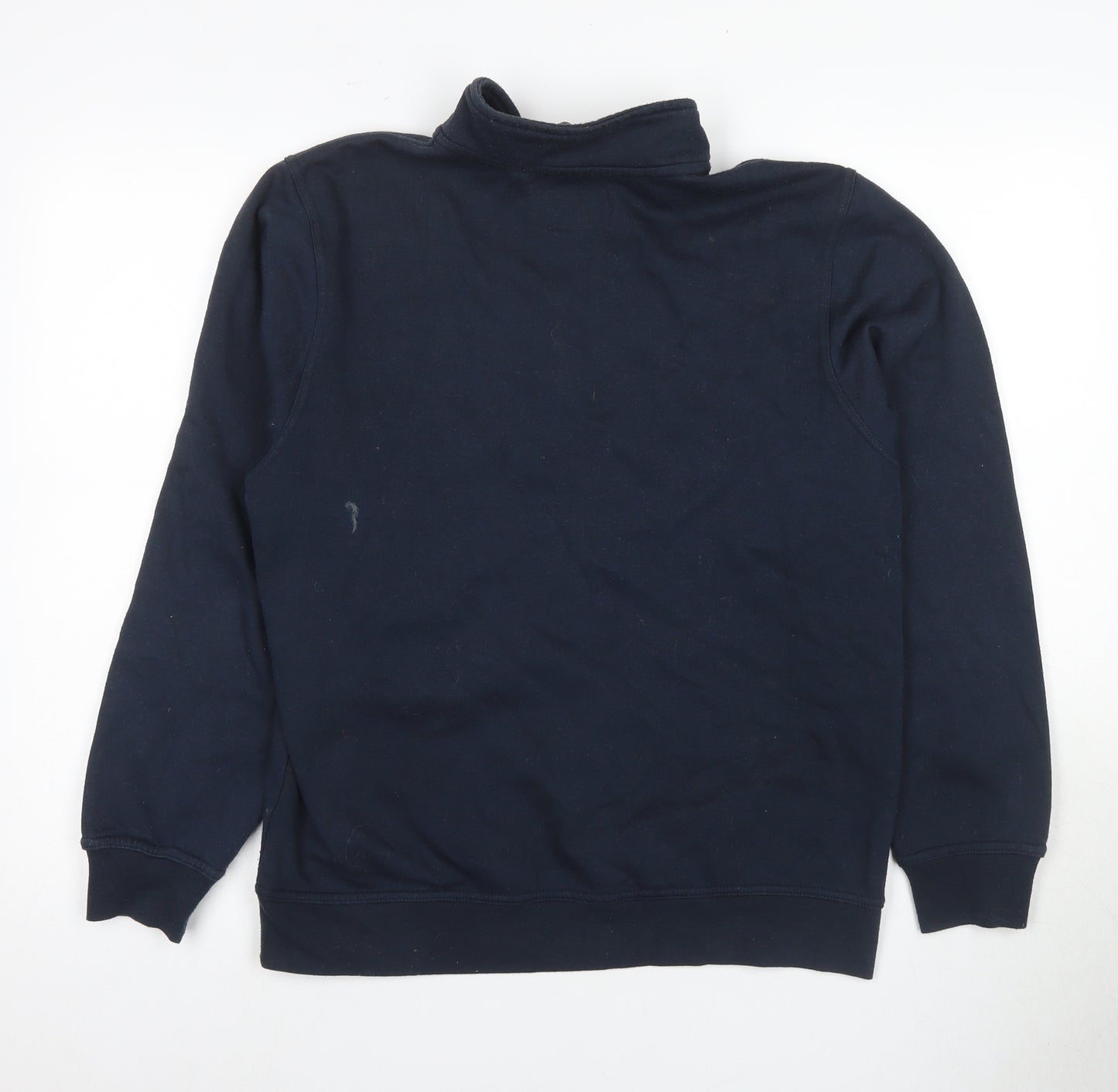 Parlez Men's Blue 1/4 Zip Logo Sweatshirt M