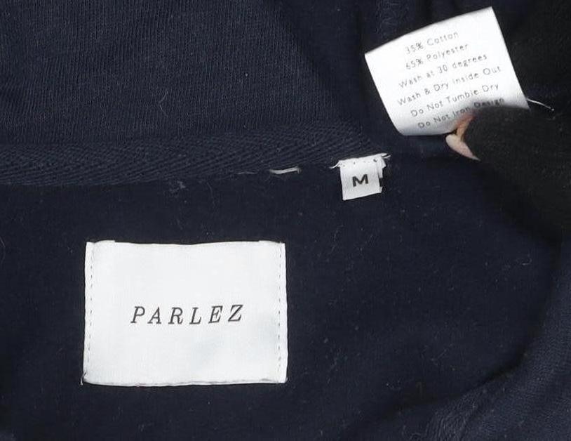 Parlez Men's Blue 1/4 Zip Logo Sweatshirt M