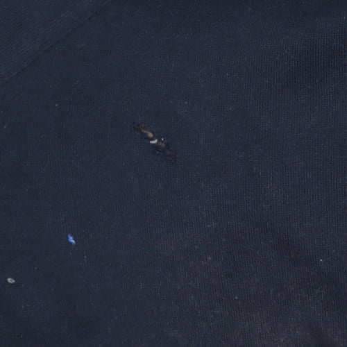Parlez Men's Blue 1/4 Zip Logo Sweatshirt M