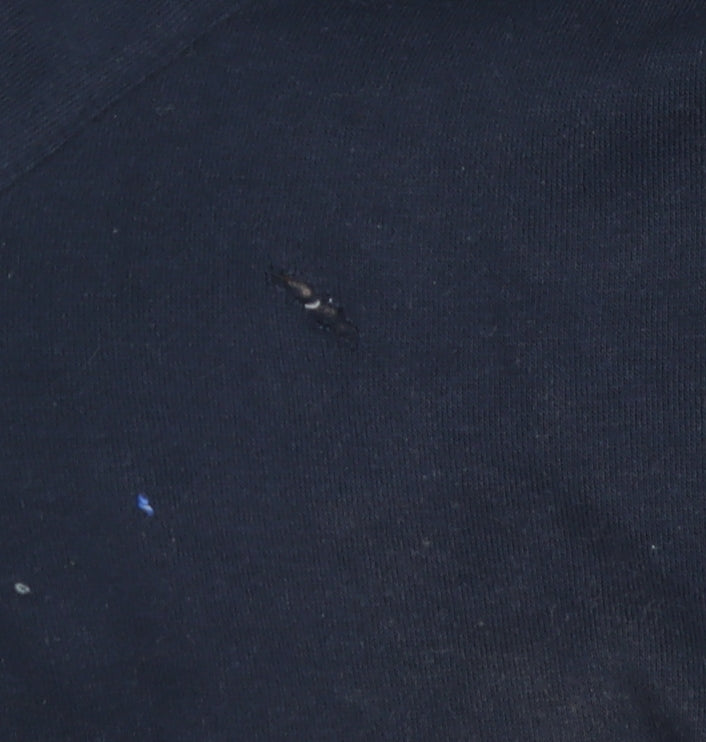 Parlez Men's Blue 1/4 Zip Logo Sweatshirt M