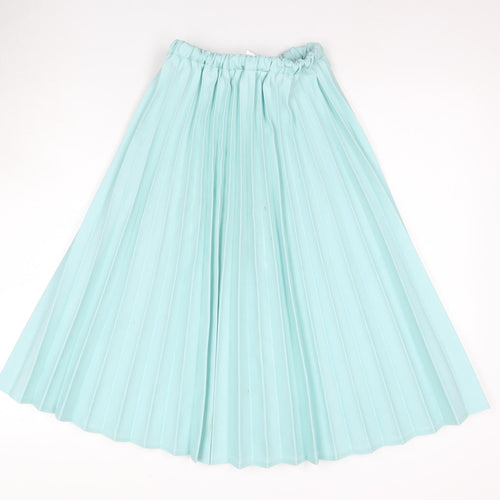 Damart Women's Blue Pleated Midi Skirt Size 10