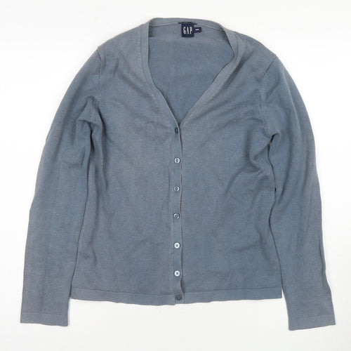 GAP Women's Blue Medium Cardigan with V-Neck