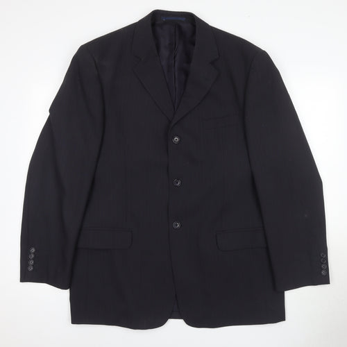 Canda Men's Black Blazer, Size 42, 1 Piece Striped