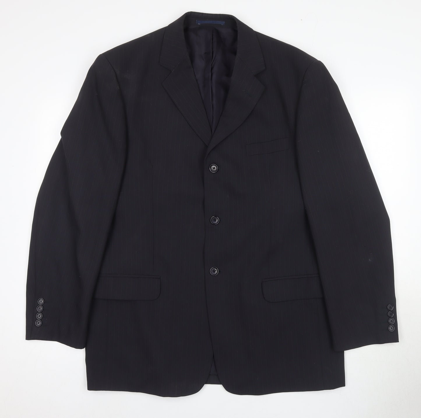 Canda Men's Black Blazer, Size 42, 1 Piece Striped