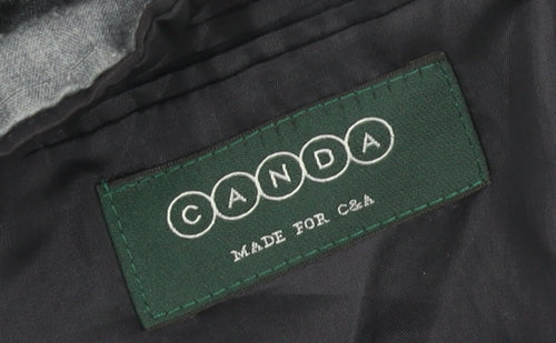 Canda Men's Black Blazer, Size 42, 1 Piece Striped
