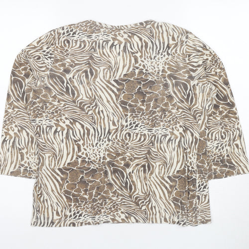 EWM Women's Brown Animal Print T-Shirt M