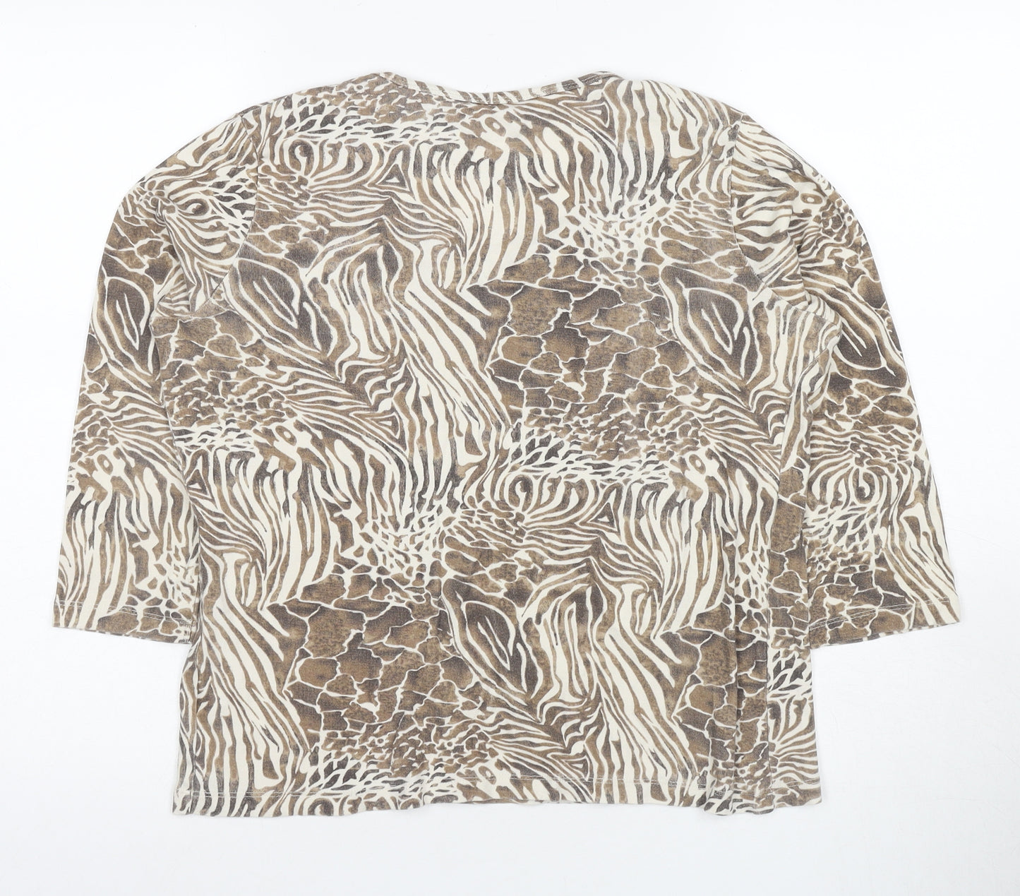 EWM Women's Brown Animal Print T-Shirt M