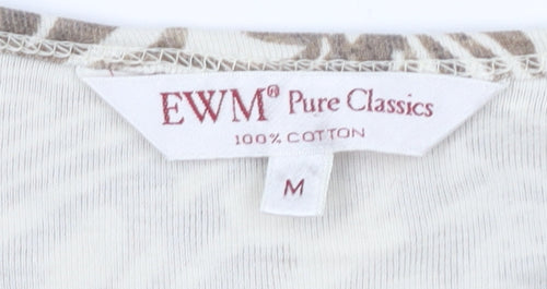 EWM Women's Brown Animal Print T-Shirt M