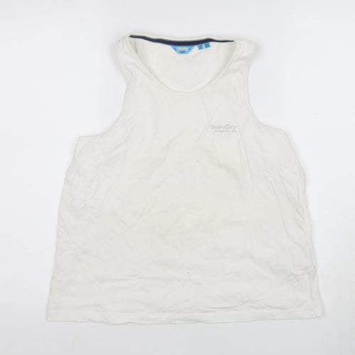 SuperDry Women's White Tank Jersey Top Size 12