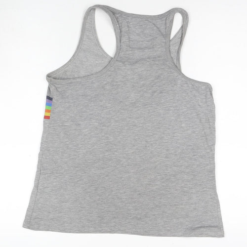 SuperDry Women's Grey Tank Top, Size 14, Retro Style