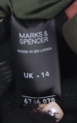 Marks and Spencer Women's Green Fleece Jacket Size 14