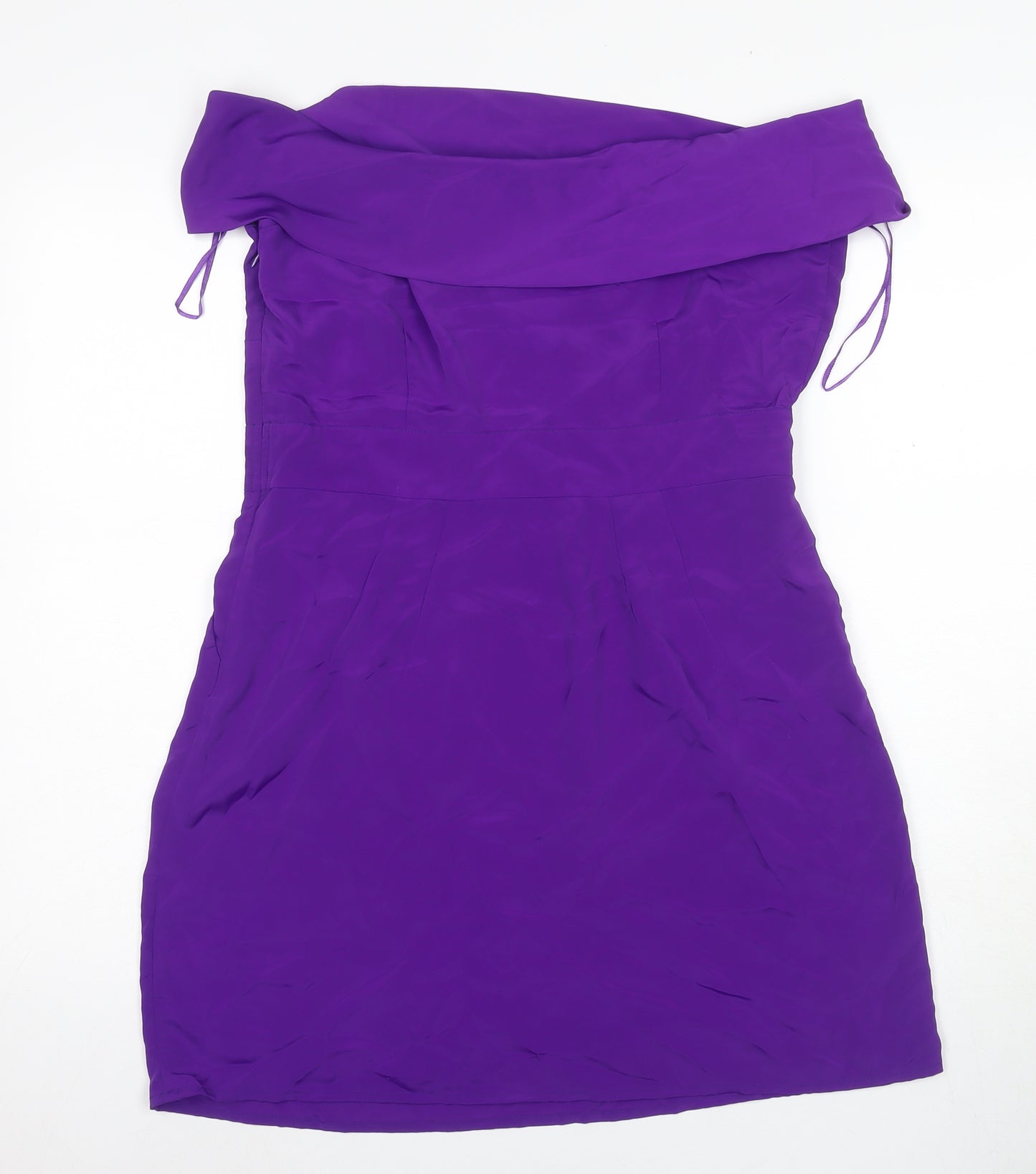 Oasis Women Purple Sheath Dress Size 14 Cowl Neck