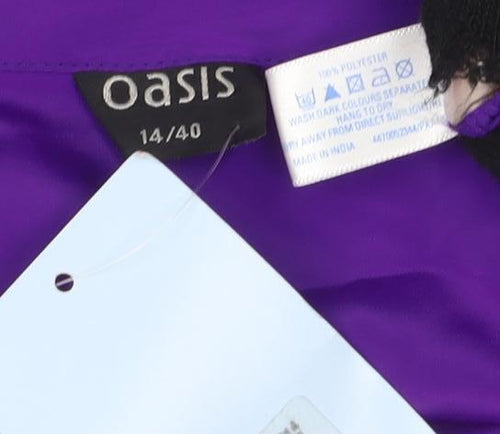 Oasis Women Purple Sheath Dress Size 14 Cowl Neck