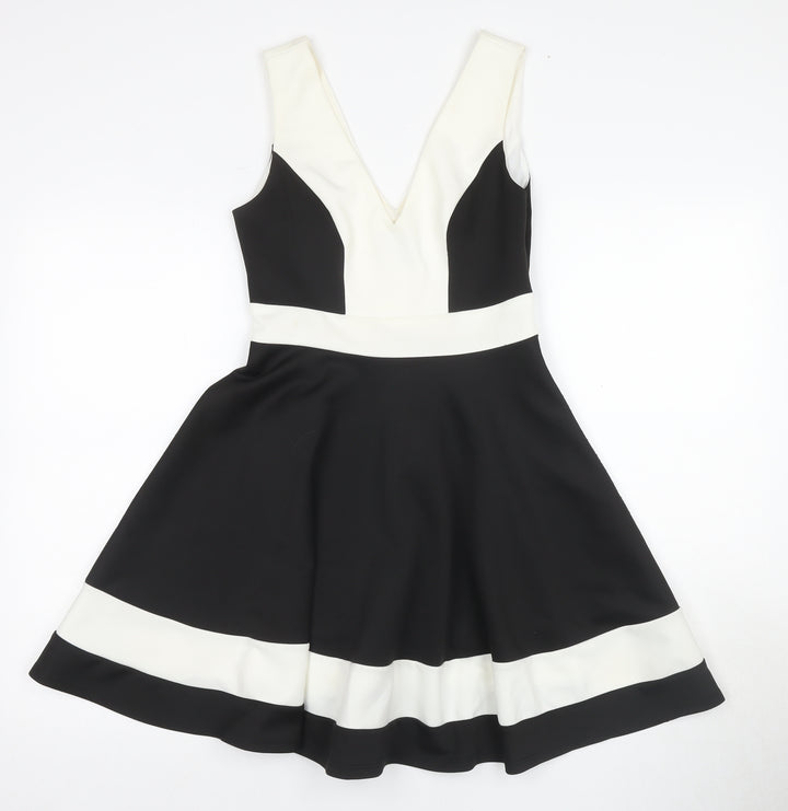 Lipsy Women's Black Fit & Flare Dress Size 8