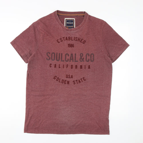 Soulcal & Co Men's Red Graphic Print T-Shirt L