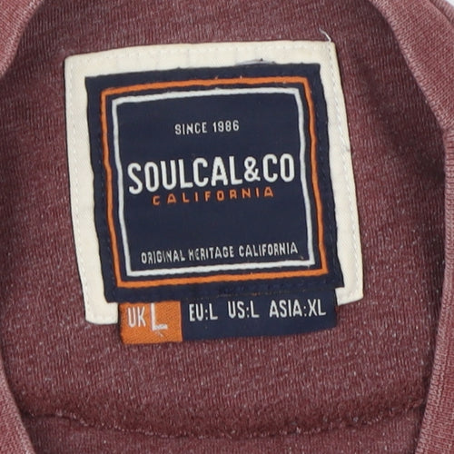 Soulcal & Co Men's Red Graphic Print T-Shirt L
