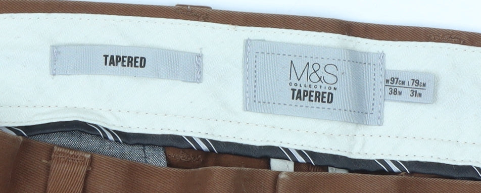 Marks and Spencer Men's Brown Chino Trousers 38