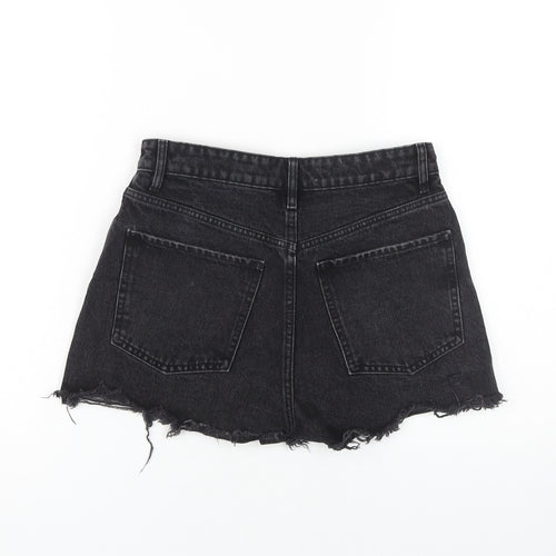 ZARA Women's Black Cotton Cut-Off Shorts, Size 8