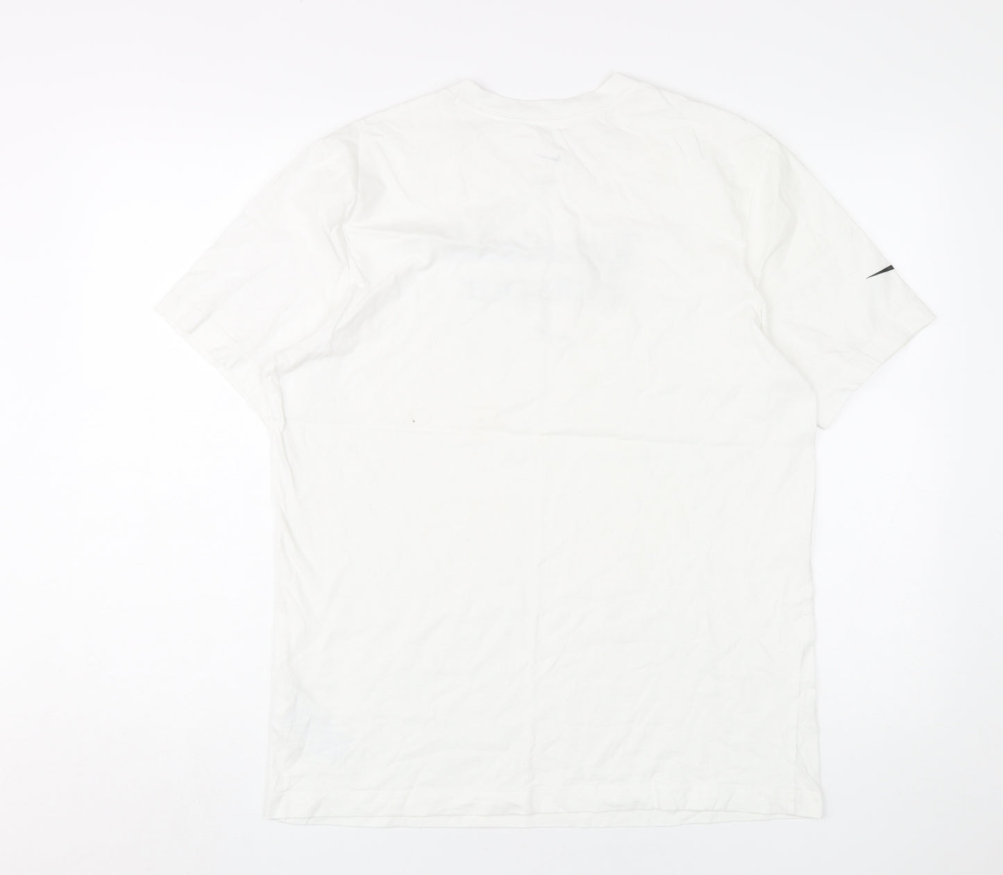 Nike Men's White Sports T-Shirt, Medium, Crew Neck, Cotton