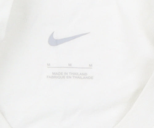 Nike Men's White Sports T-Shirt, Medium, Crew Neck, Cotton