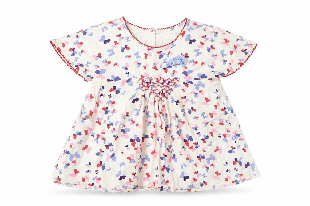 Front view of Monsoon girls’ multicoloured floral tunic blouse 6-7 years