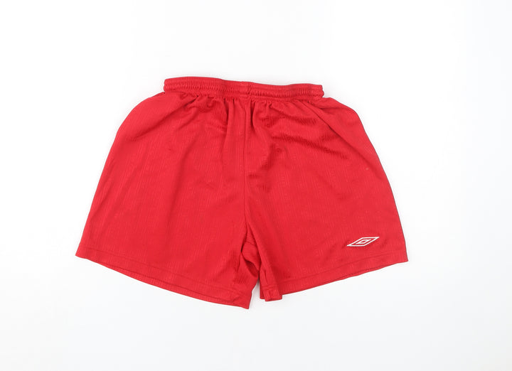 Umbro Boys Red Athletic Shorts M - Football & Training Essential
