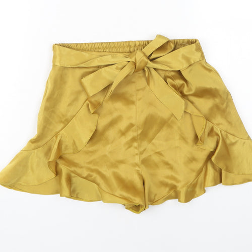 River Island Gold Wrap Shorts, Women, Size 12, Casual