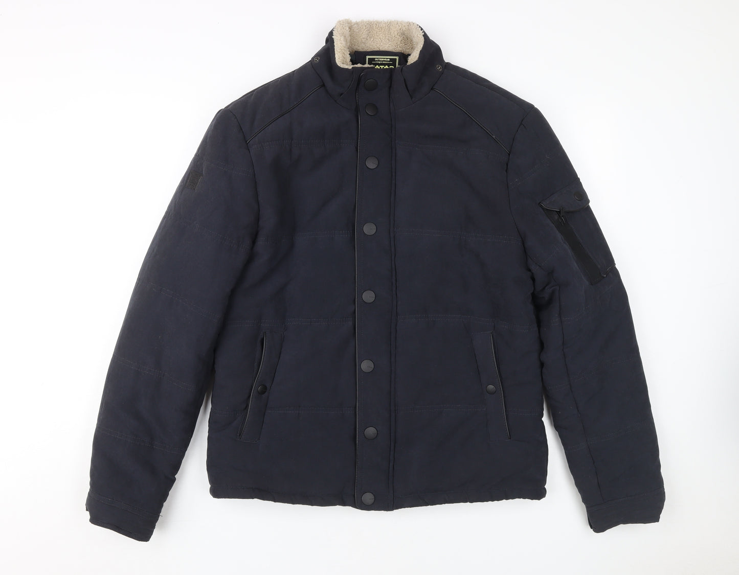 Koton Men’s Blue Puffer Jacket M Autumn-Winter