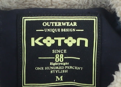 Koton Men’s Blue Puffer Jacket M Autumn-Winter