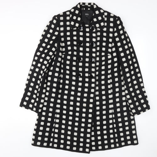 Marks and Spencer Women's Black Check Coat Size 14