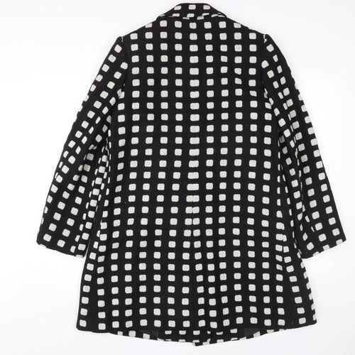 Marks and Spencer Women's Black Check Coat Size 14