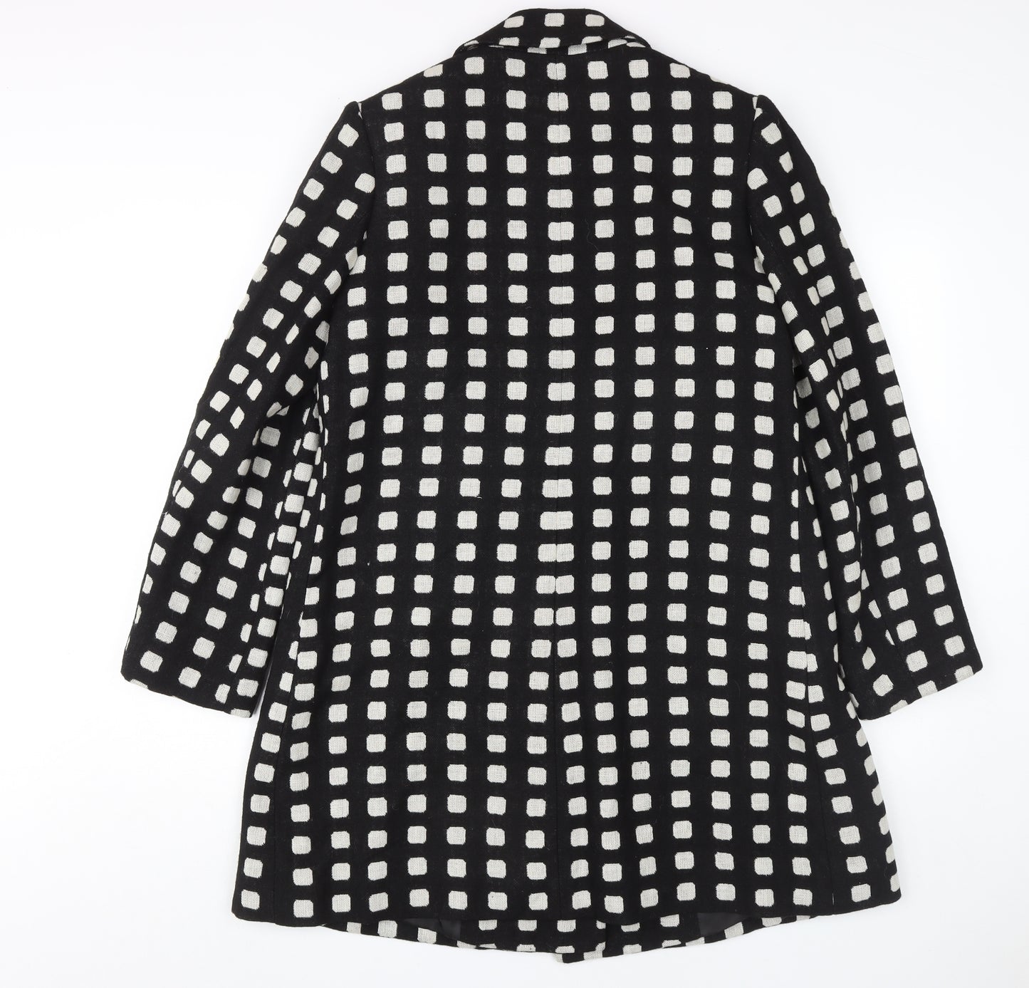 Marks and Spencer Women's Black Check Coat Size 14