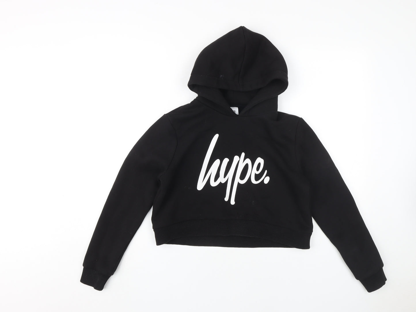 Hype Girls Black Pullover Hoodie, Logo Accents, 13 Years
