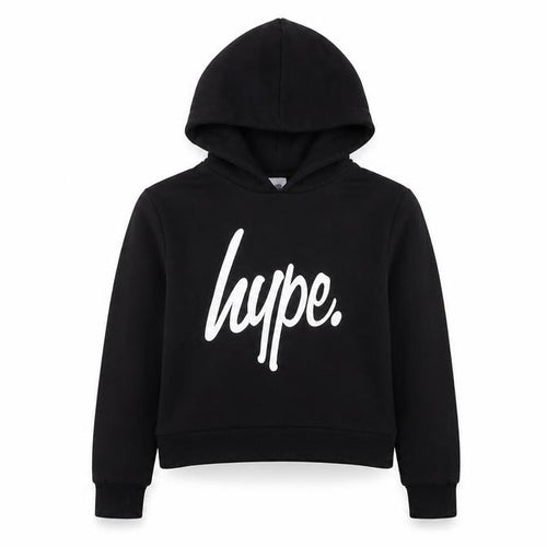 Hype Girls Black Pullover Hoodie, Logo Accents, 13 Years