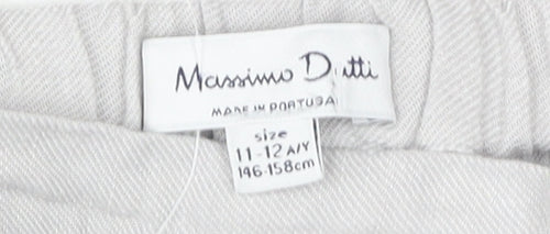 Massimo Dutti Boys Beige Linen Trousers 11-12 Years Elastic Waist