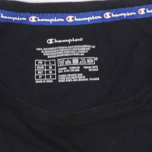 Champion Men's Black Cotton Short Sleeve T-Shirt M