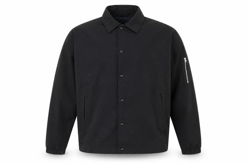 Front view of Topman Men's Black XL Zipped Casual Jacket