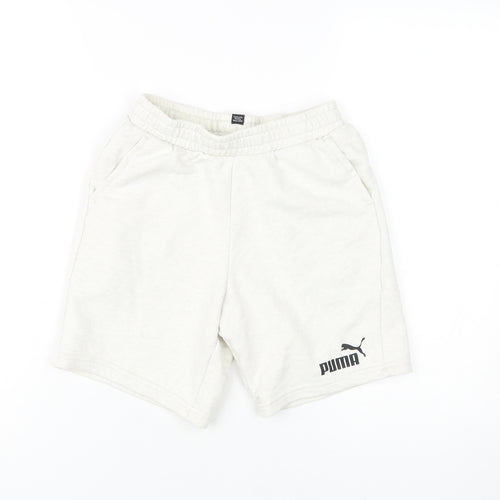 Puma Boys White Sweat Shorts Size 11-12 Years