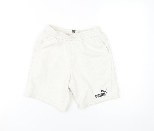 Puma Boys White Sweat Shorts Size 11-12 Years